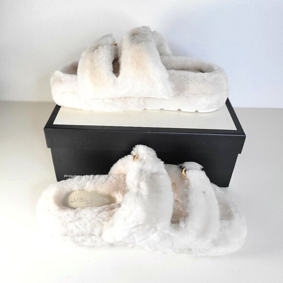 COPY - JSLIDES Shearling Slippers Natural Women Size 8 - Picture 2 of 15